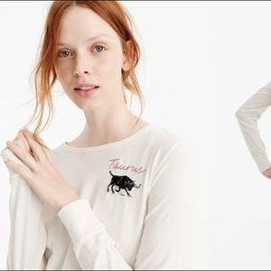 J. Crew Embroidered Zodiac Tee – Taurus NWOT
